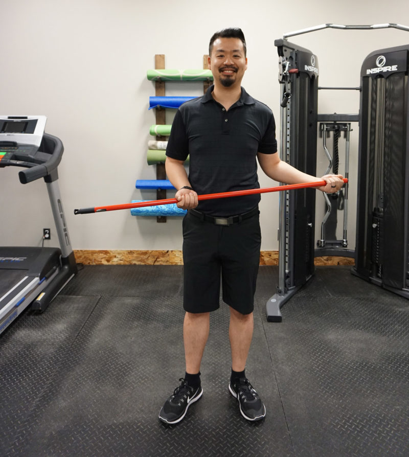AAROM with Dowel: Shoulder External/Internal Rotation - Zen Physiotherapy